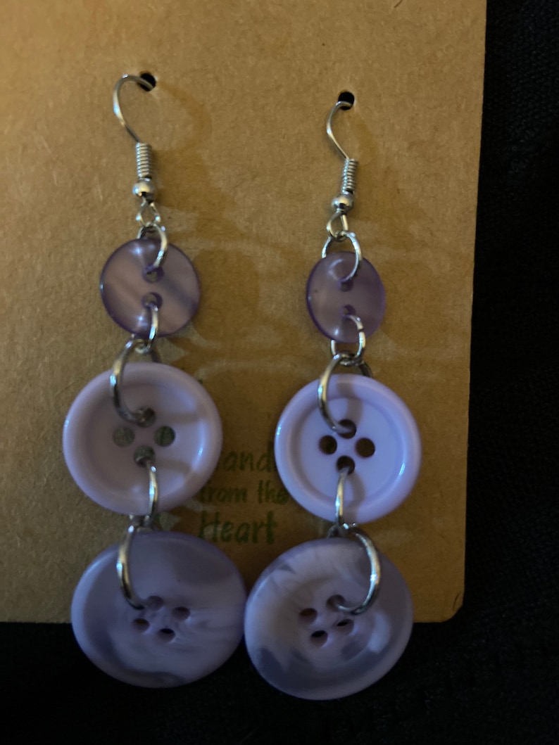 Unique handmade button earrings