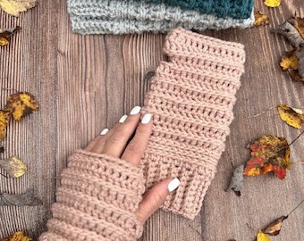 Raised Ridges Crochet Fingerless Gloves, Quick Market Prep, PATTERN ONLY,  Wrist Warmers