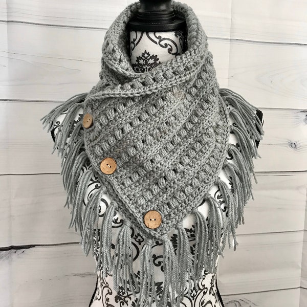 Scarf With Buttons Etsy