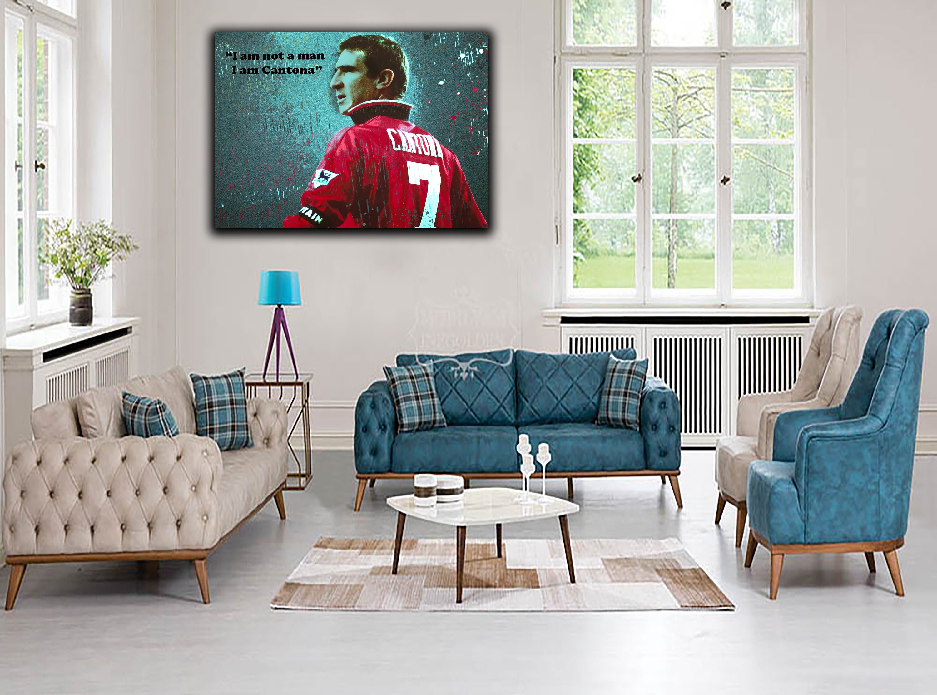 Details about   Football Eric Cantona Photo Print On Framed  Wooden Canvas Home Decoration 