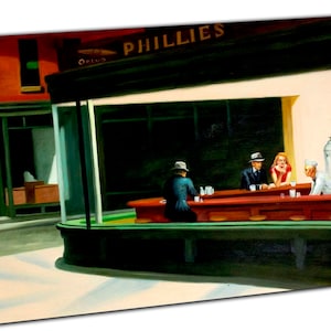 Edward Hopper Nighthawks Picture Photo Print On Framed Canvas Wall Art Home