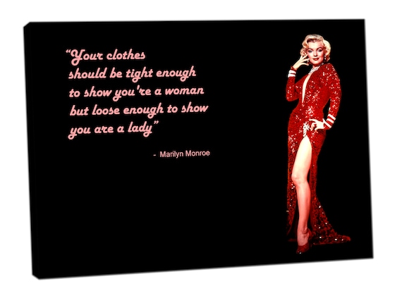 Marilyn Monroe in RED Dress and Her Quotes Wall Art ON Canvas Picture Home Decor