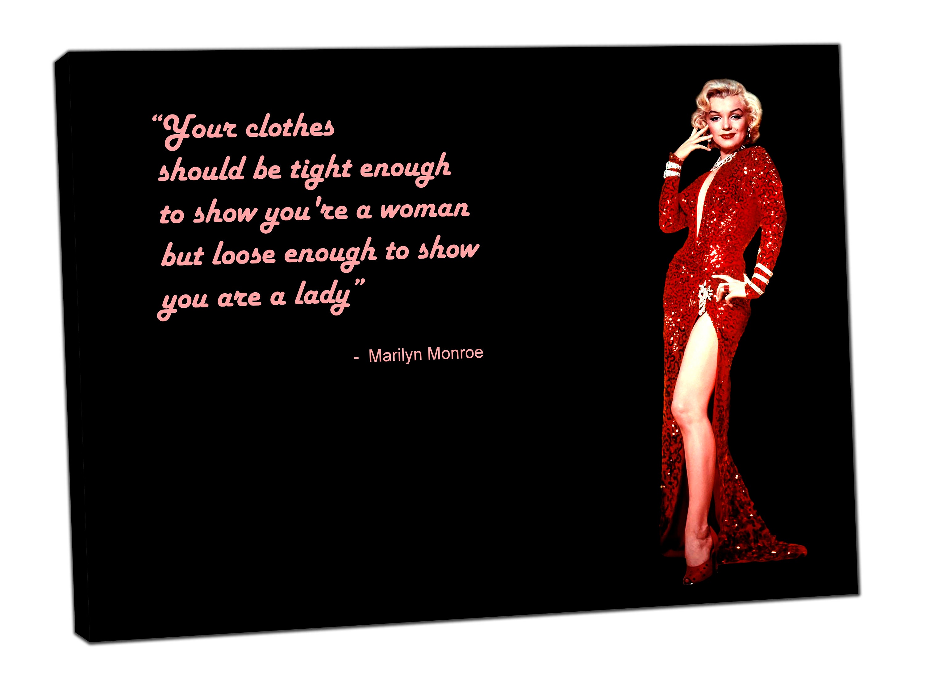 Monroe in RED Dress Quotes Wall Art ON - Etsy