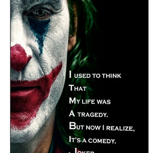 Joker Joaquin Phoenix 19 Citation De Film Picture Print On Etsy France
