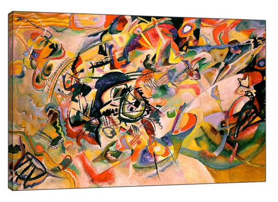 WASSILY KANDINSKY COMPOSITION VII OIL PAINT RE PRINT ON FRAMED CANVAS WALL ART H 