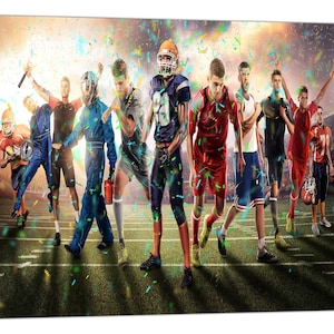 Sport Spieler Bild Fotodruck auf Gerahmte Leinwand Wand Kunst Wohnkultur