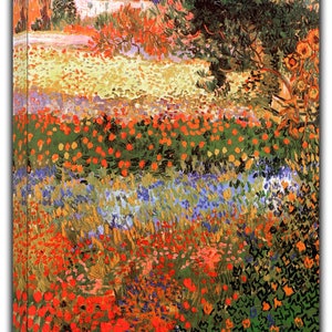 Van Gogh Garden Flowers Paint Print on Framed Canvas Wall Art Home Decoration