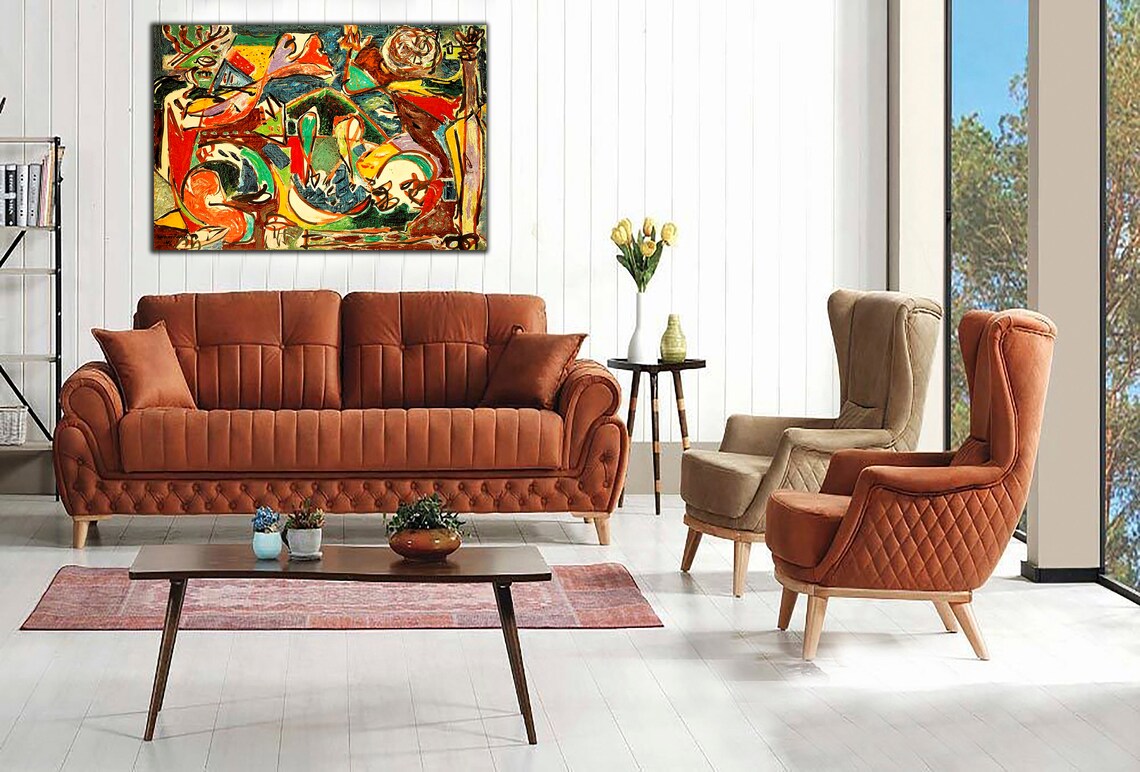 Jackson Pollock the Key Oil Paint Picture Re Print on Framed Etsy