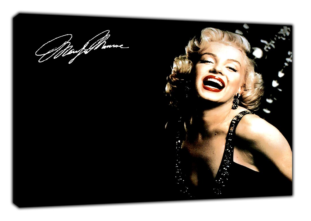 Marilyn Monroe Black Dress Photo/ Picture Framed Canvas Wall Art - Etsy