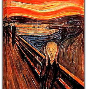 The Scream Paint Brown Par Edward Munch Print On Framed Canvas Wall Art Decor