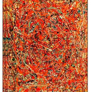 Jackson Pollock The Fury Oil Paint Re Print Framed Canvas Wall Art Home Decor