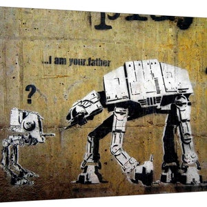 Banksy Star wars I am FArther Reprint on Framed Canvas Wall Art Home Decoration