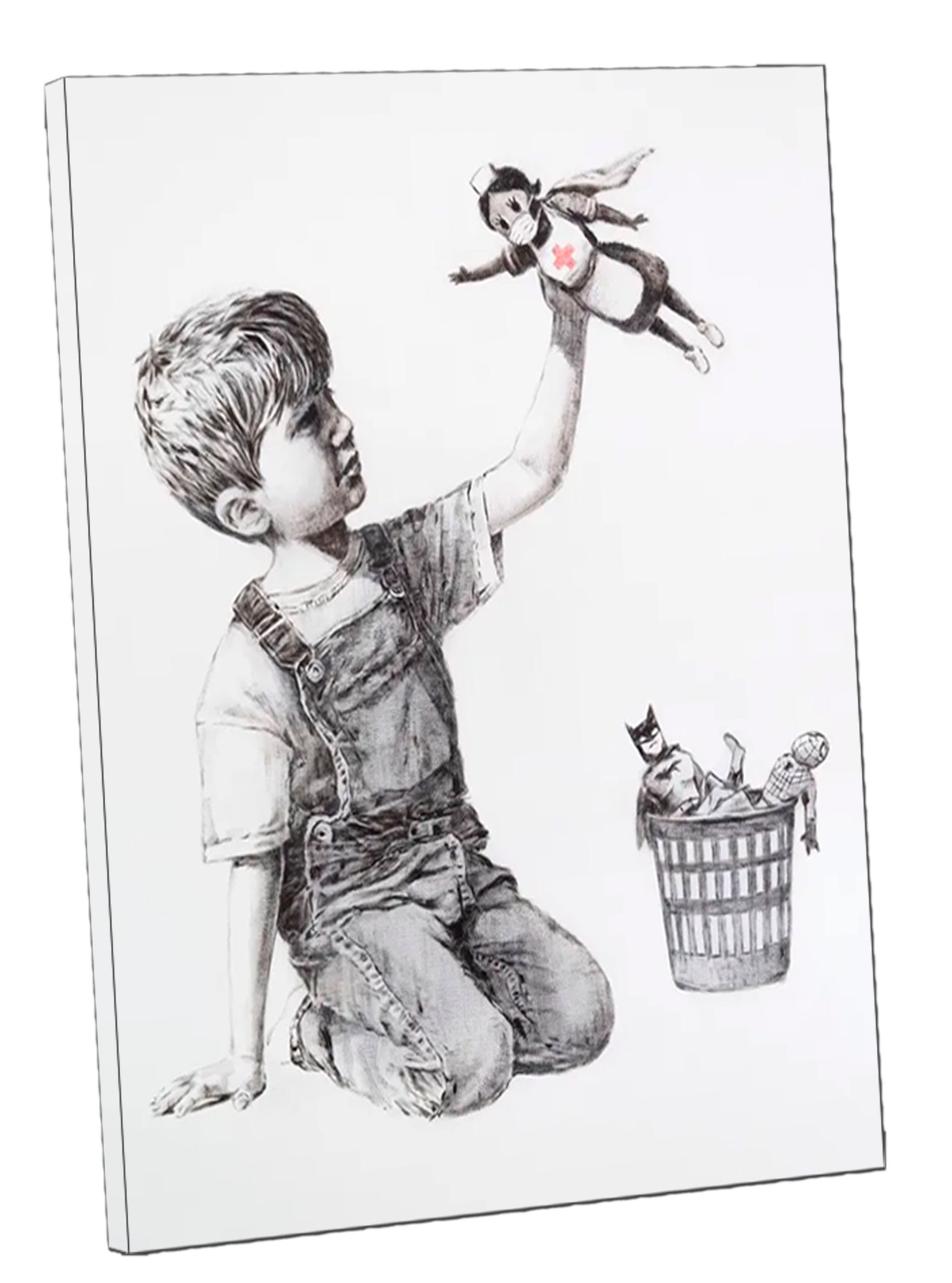BANKSY GAME CHANGER SUPER NURSE CANVAS WALL ART PRINT ARTWORK - Foto 3