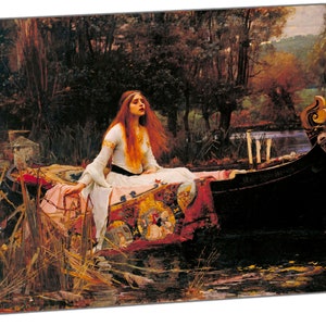 Waterhouse The Lady of Shalott by John William Paint Print On Framed Canvas Art