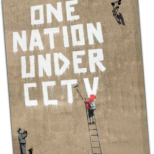 Under CCTV Banksy Street Picture Photo Print On Framed Canvas Wall Art Home