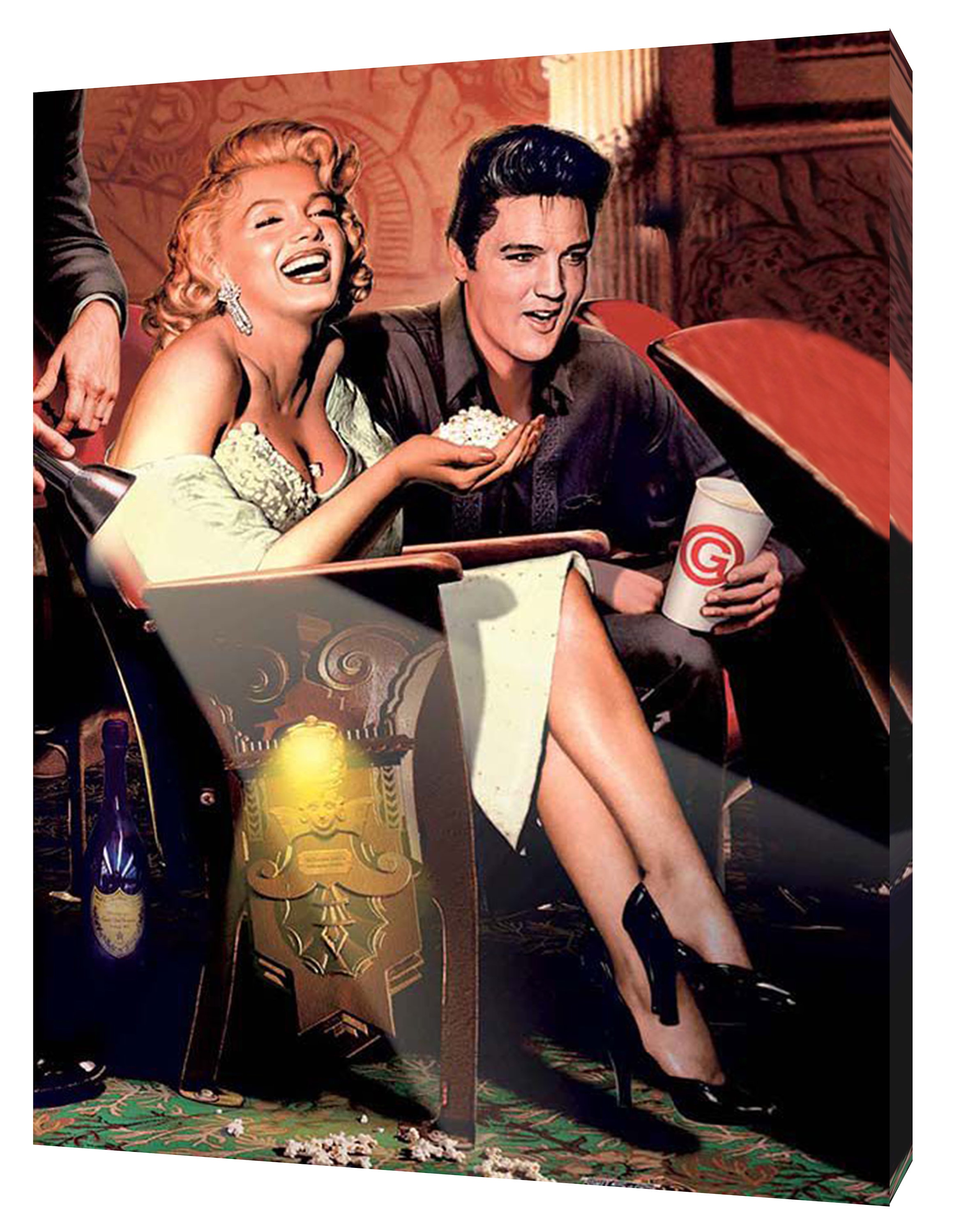 New Marilyn Monroe and Elvis Presley in Cinema Print on Framed Canvas Wall Art Etsy UK