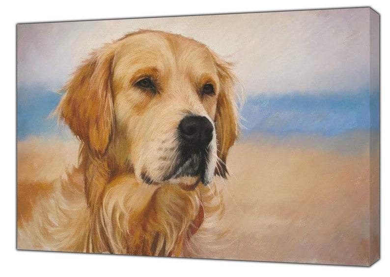 Hund Golden Retriever Kohle Pastell Druck auf Etsy