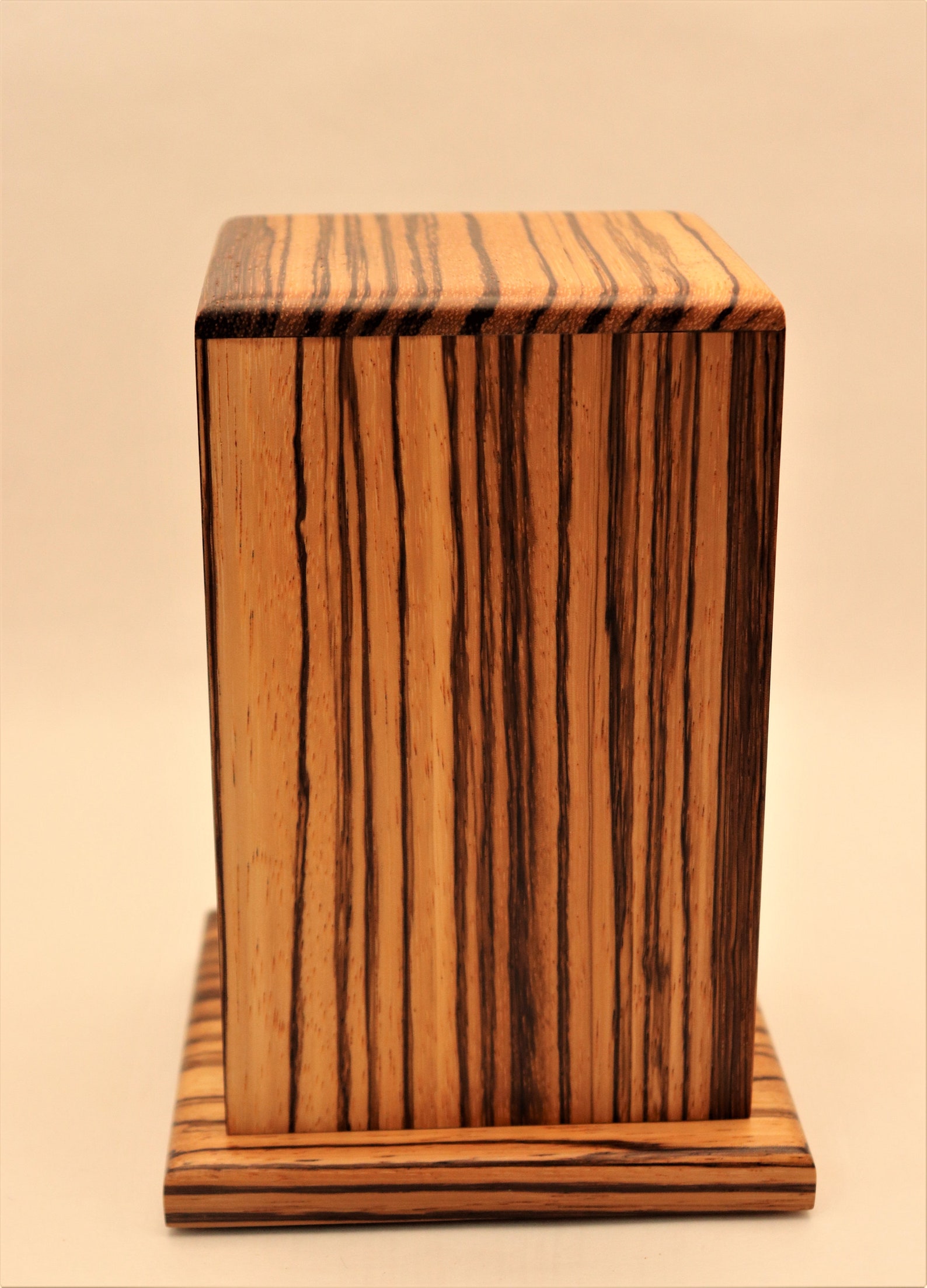 Zebra Wood Square Wooden Keepsake Urn Etsy