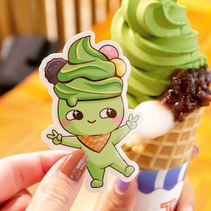 Japanese Matcha Ice Cream Parfait Vinyl Sticker