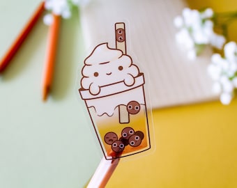 Cute Boba Drink Clear Transparent Vinyl Sticker