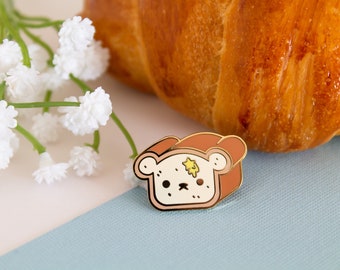 Cute Bread Bear Hard Enamel Pin