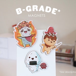 B-Grade Magnet | Hawaii Spicy Ahi Poke Bowl Magnet | Japanese Onigiri Magnet | Japanese Takoyaki Magnet | Cute Acrylic Charm Magnet