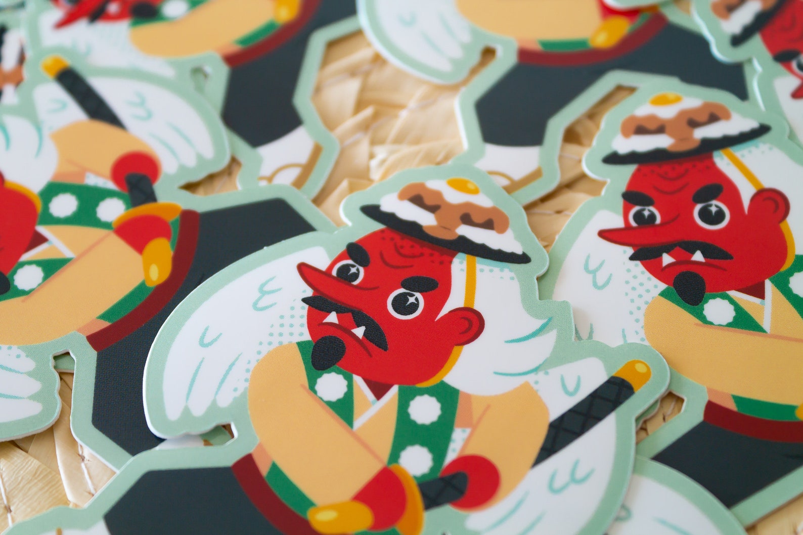 Tengu Vector Sticker Tengu Yokai Vinyl Sticker | Yokai Friends Sticker - Etsy