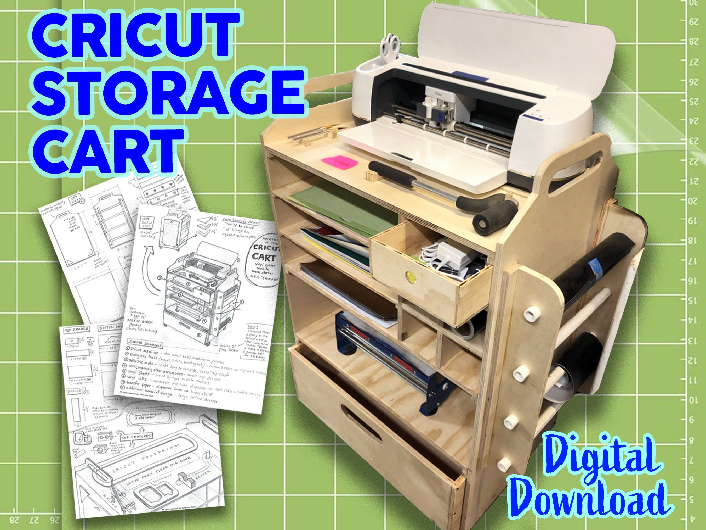 Lubien Craft Storage Organizer Compatible with Cricut Machines Inbox Zero