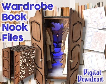 Wardrobe Book Nook Diorama - DIY Laser Files