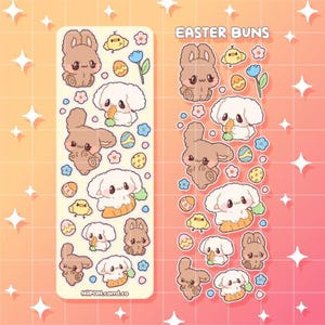 Fröhliche Ostern Sticker, Bullet Journal Stickerbogen, Laptop Aufkleber, Kawaii Hase, Geschenk für Sie, Urlaub Kunst