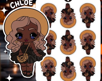Chic Girl Planner Sticker Sheet, Black Girl Magic, kawaii black women stickers, laptop, notebook, niipon