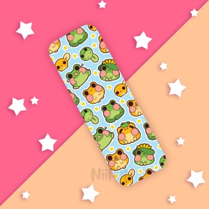 Frog and Toad bookmark, kawaii bookmark, cute stationary, gift for her, pastel goth, animal bookmark, cute bookmark, anime bookmark, charm