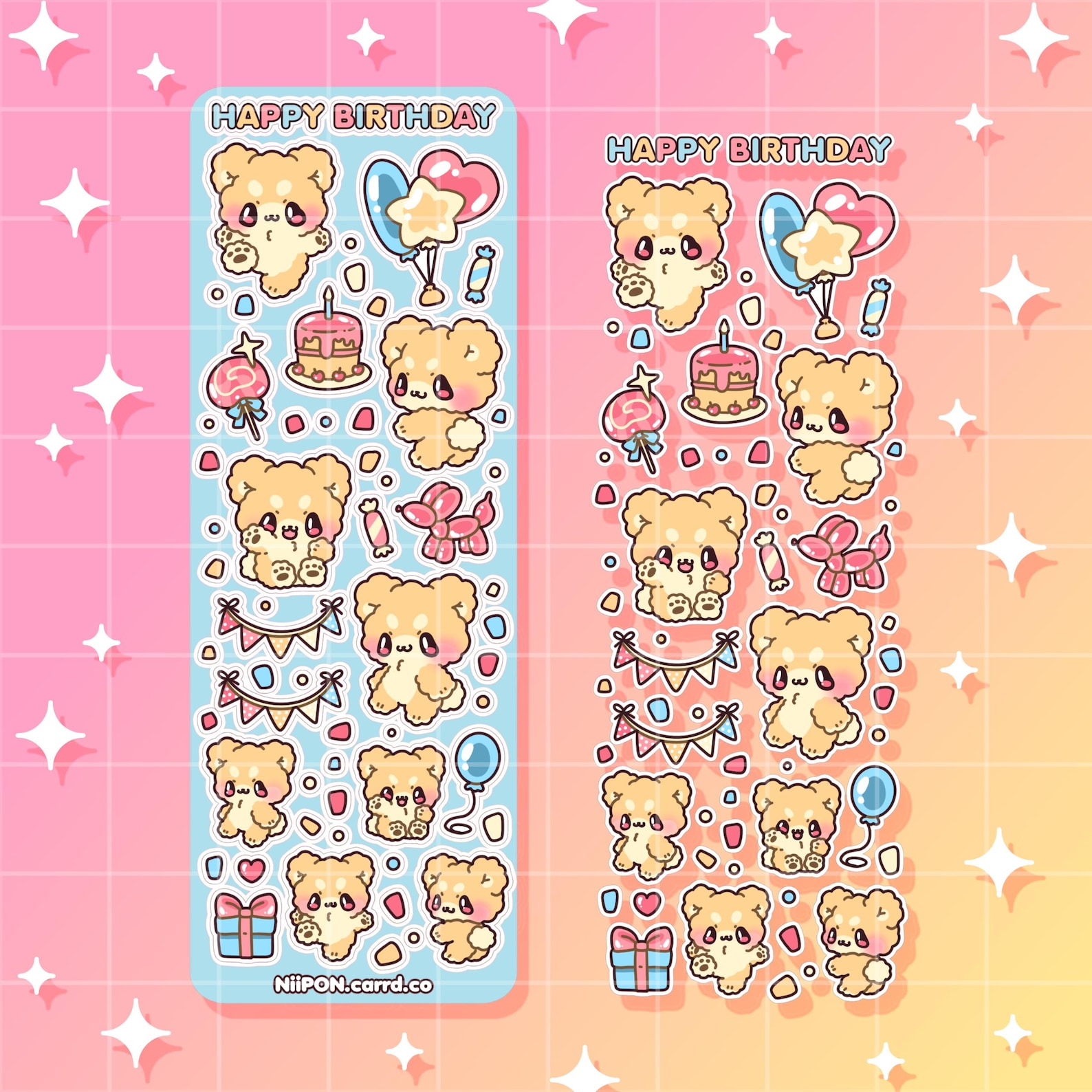 Happy Birthday Sticker Sheet, Kawaii Journal Decor, Cute Anime Notebook ...