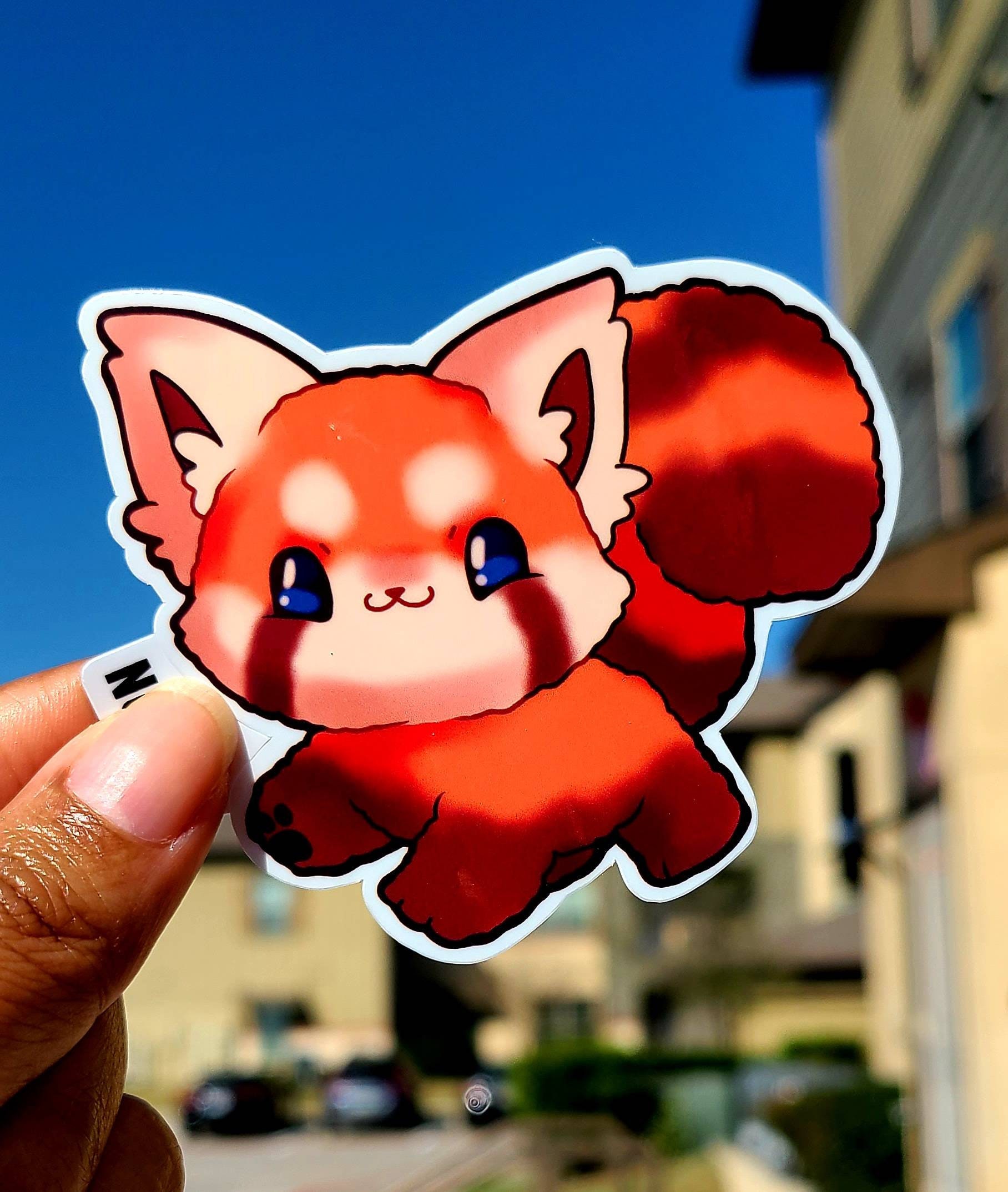 Red Panda Vinyl Sticker, Kawaii Notebook Laptop Sticker. Deco Sticker ...
