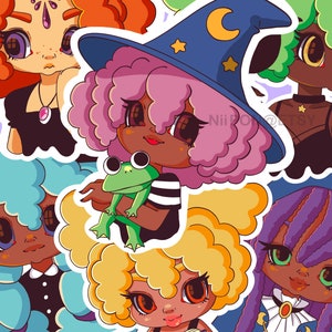Witchy black girls 3” stickers