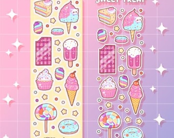 Be Sweet Vinyl Sticker Sheet, planner accessories, macaron surprise, kawaii pastel rainbow decor, aesthetic artwork, gift for kids, decal