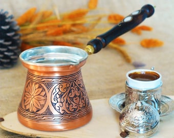 Copper Coffee Pot for 7 People, Turkish Coffee Pot, Handmade Copper, Vintage Turkish Coffee Pot, Copper Coffee Pot