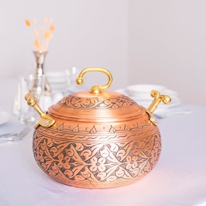Cambia l'atmosfera della tua cucina, pentola in rame incisa fatta a mano dall'aspetto autentico, pentole in rame, regalo per la mamma, 3 diverse dimensioni