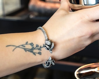 Handmade Copper Bracelet, Copper Cuff Bracelet, Silver Plated Copper, Copper Bracelet, Knitting Bracelet