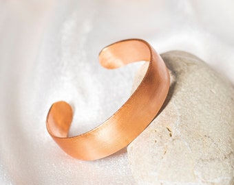 Armband i rent koppar, manschettarmband i naturligt koppar, handgjort koppararmband