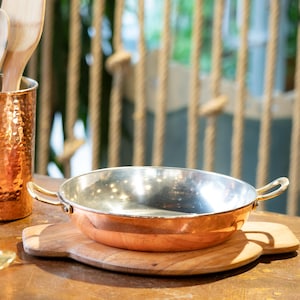 Handmade Solid Copper Pan, 4 Size Options, Copper Cooking Pan, Copper Cookware, Copper Frying Pan, Gift for Mom, Gift for Grandma