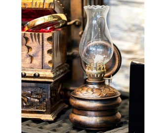 Lampada a olio in rame, lampada a olio vintage, lampada a olio decorativa in rame