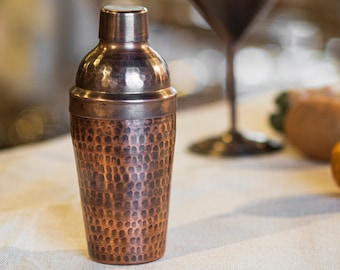 Hammered Copper Shake, Copper Cocktail Shaker, Wedding Party Gift, Groomsman Gift, Martini Cocktail Shaker