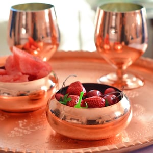 Pure Copper Bowl, Handmade Copper Bowl, Serving Bowl, Nuts Plate, Appetizer Plate