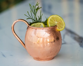 Copper Moscow Mule Mug, Handmade Copper Mug, Chubby Copper Glass, Copper Gift