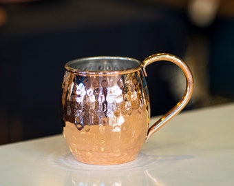 Copper Moscow Mule Mug, Handmade Copper Mug Set, Copper Cocktail Glass, Hammared Copper Mug