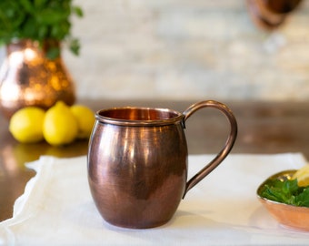 Handmade %100 Copper Moscow Mule Mug, Hammered Copper Mug, Copper Cocktail Mug, Handmade Copper Mug, Vintage Style Copper Mug