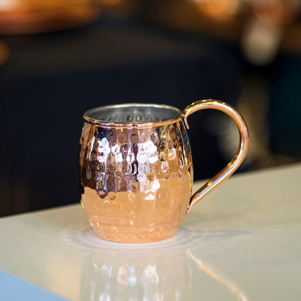Copper Moscow Mule Mug, Handmade Copper Mug Set, Copper Cocktail Glass, Hammared Copper Mug