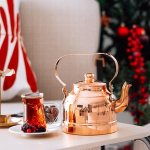 Handmade Copper Teapot for Stove Top, Copper Kettle, Copper Tea Pot, Vintage Kettle, Copper Water Kettle, Gift for Mom, Gift for Wife