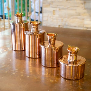Handmade Pure Copper Canister Set of 4, Copper Jar Canister, Copper Storage Box, Kitchen Decoration